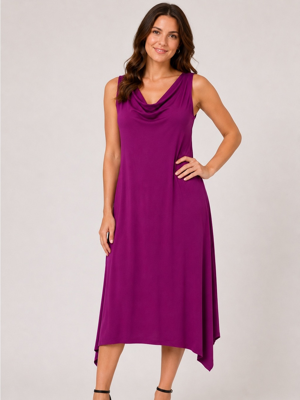 Eileen Fisher Sleeveless Viscose Jersey Dress